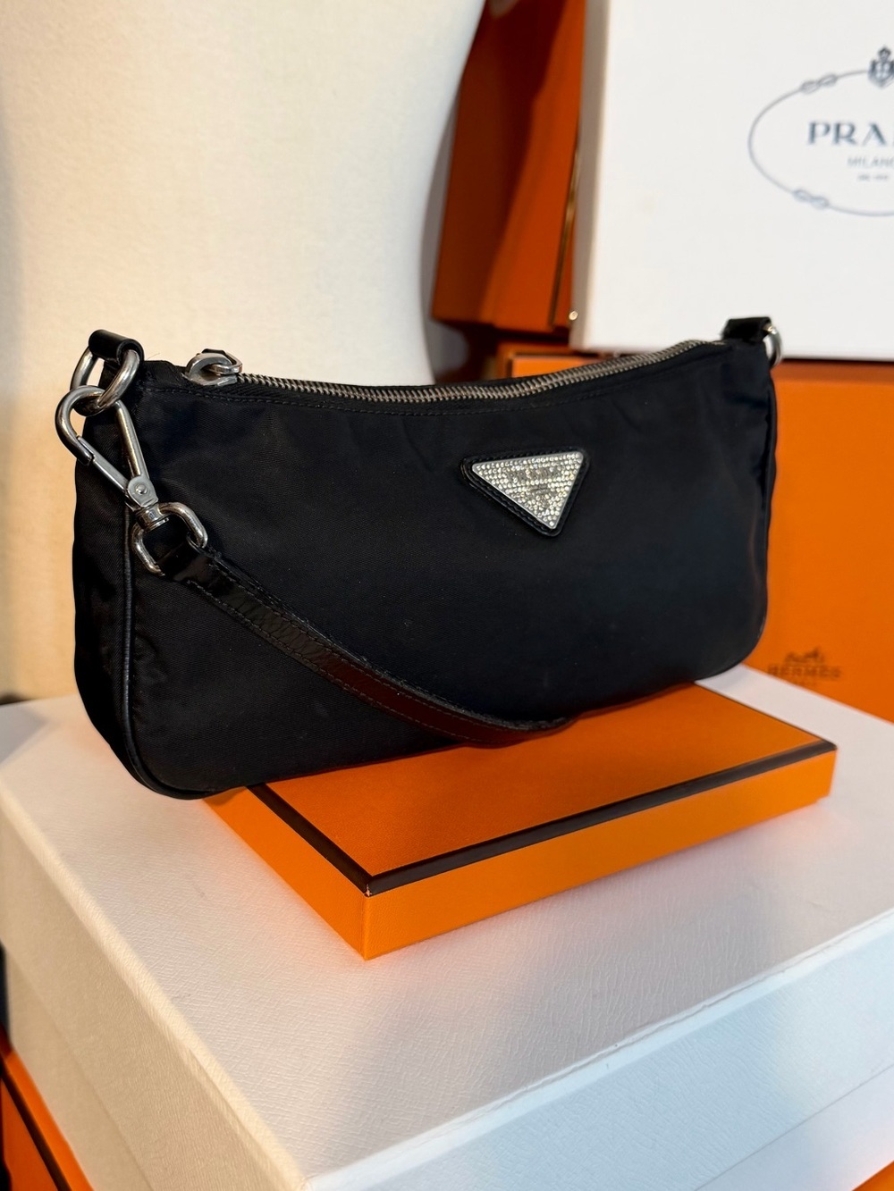 Prada⭐️Re-edition 2002!⭐️
Crystalized/Rhinestone logo mini bag!⭐️OFFERS Always! - Picture 6 of 15